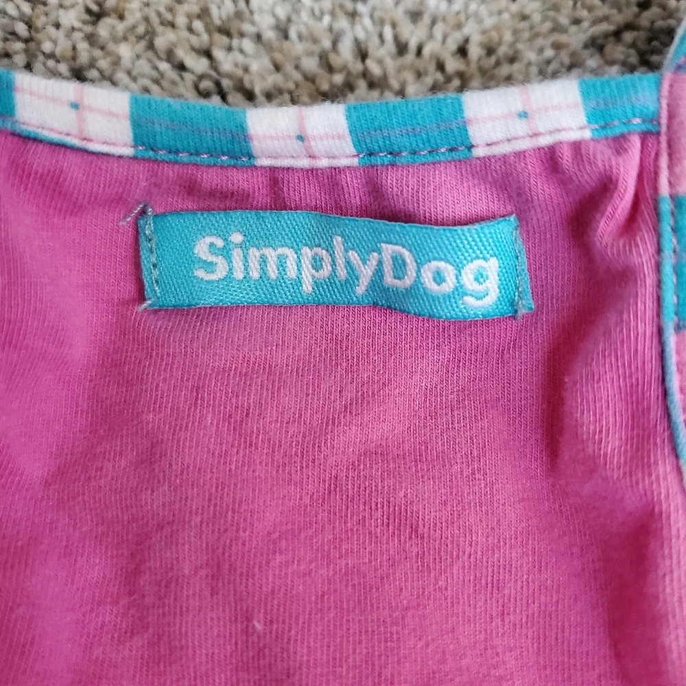 Trophy Dog Dress Pink and‎ Blue by SimplyDog Size Small